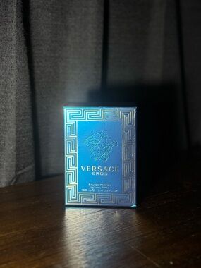 Versace Eros Eau de Toilette
Teal and Gold Box